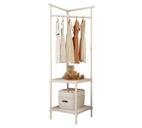 HEGGMKK Appendiabiti Angolare (3 Modelli), Altezza: 165-175 Cm, Asta Appendiabiti Rinforzata/Portata Elevata, Spazio Multistrato, 15 Cm Da Terra, Per Piccoli Spazi, Camera Da Letto,A,White