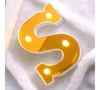 HEGGMKK Numeri E Lettere A LED A Specchio, Altezza 22 Cm, Spessore 4 Cm, 26 Lettere E 10 Numeri, Luce Calda/Alimentazione A Batteria, Doppio Scopo: Esposizione/Sospensione,S,Gold