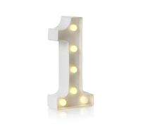 HEGGMKK Numeri E Lettere A LED A Specchio, Altezza 22 Cm, Spessore 4 Cm, 26 Lettere E 10 Numeri, Luce Calda/Alimentazione A Batteria, Doppio Scopo: Esposizione/Sospensione,1,White