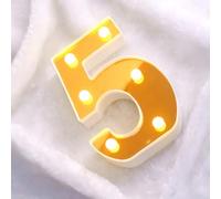 HEGGMKK Numeri E Lettere A LED A Specchio, Altezza 22 Cm, Spessore 4 Cm, 26 Lettere E 10 Numeri, Luce Calda/Alimentazione A Batteria, Doppio Scopo: Esposizione/Sospensione,5,Gold