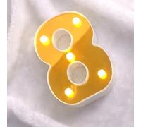 HEGGMKK Numeri E Lettere A LED A Specchio, Altezza 22 Cm, Spessore 4 Cm, 26 Lettere E 10 Numeri, Luce Calda/Alimentazione A Batteria, Doppio Scopo: Esposizione/Sospensione,8,Gold