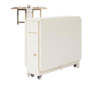 HEGGMKK Tavolo Da Pranzo Pieghevole in Legno, Espandibile Da 1,2-1,6 M, Altezza: 74 Cm, Rotelle Silenziose A 360° + Piedini Antiscivolo, Cassetto Portaoggetti Nascosto,120×80×74,C