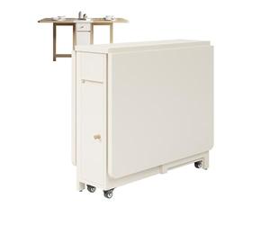 HEGGMKK Tavolo Da Pranzo Pieghevole in Legno, Espandibile Da 1,2-1,6 M, Altezza: 74 Cm, Rotelle Silenziose A 360° + Piedini Antiscivolo, Cassetto Portaoggetti Nascosto,120×80×74,C