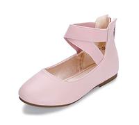 HEHAINOM Gracy Ballerine piatte Mary Jane con fascia elastica per caviglia per ragazze, PU rosa, 10 Toddler