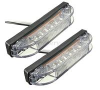 HEHEMM Car Truck 6 LED Utility LED Side Marker Clearance Light LampTruck Trailer Lorry Stop Rear Lamp Side Light(bianco)