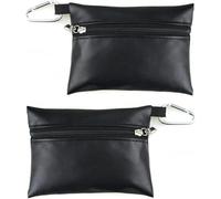 Hehglng 2 sacchetti neri per mini golf tee, sacca in pelle per palline da golf, tasca per tee da golf con cerniera, accessori per borse da golf, borsa per tee da golf