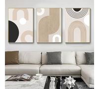 HEHGVCF Set di 3 poster, arte moderna astratta, semplicità, soggiorno, camera da letto, decorazione da parete, 50 x 70 cm, senza cornice (geometrica, 60 x 90 cm)