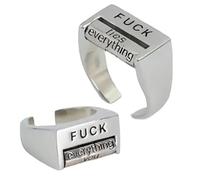 Hehimin Funny Rotating 'f*ck' Ring - Creative Fu*k Rotatable Mood Control Ring, Fuck You Me Fuck Everything Spinner Ring Fidget Rings,Adjustable Fuck You Ring, Funny Rotating 'f' Ring