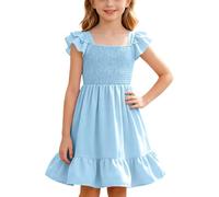 hehiy Abito da Ragazza con Scollo a V/U/Rotondo,Abiti Elegante Estivo per Bambine,Linea ad A/Dritta,per Case Feste e Serate Abito Cerimonia Bambina Comodo e Versatile
