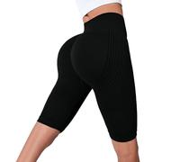 hehiy Corti Leggins Anticellulite Donna Compressione 3D Sportivi Leggings Push Up Vita Alta Pantaloni Short Estivi per Anti Massa Grassa Pantacollant Fitness Sport,Palestra,Yoga