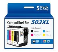 hehua 503XL Multipack Cartuccia Compatibile con Epson 503XL Inchiostro 503XL Cartucce per Epson Expression Home XP-5200 XP-5205 Workforce WF-2960DWF WF-2965DWF (2 Nero 1 Ciano 1 Giallo 1 Magenta)
