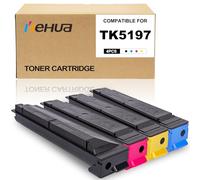 hehua Cartuccia toner compatibile TK-5197 di ricambio per Kyocera TK-5197 TK5197 Uso per TASKalfa 306ci 307ci 308ci Copystar CS-306ci CS-307ci CS-308ci (confezione da 4, BK/C/M/Y)