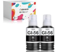 hehua GI-56 Nero Cartucce d'inchiostro compatibili per Canon GI-56 GI56 da utilizzare con le stampanti Canon MAXIFY GX3050 GX4050 GX5050 GX6050 GX7050 GX5550 GX6550 (Nero, 2 Pack)