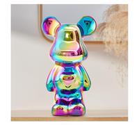 HEHUANG Lnternet - Ornamenti a forma di orsetto in ceramica elettroplaccata, decorazione per la stanza a forma di cuore, multicolori, accessori per la casa e mensola (colorata)