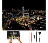 Hehuo Scratch Art for Kids & Adults, Colorful Sketches Scratch off, Scratch Painting for Adults, Scratch Paper Art Rainbow, Paint By Scratch 16 X 11.2 Inches (Hamburger)