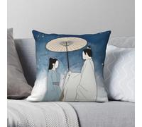 Hei Bai Fengxi Who Rules The World Square, federa in poliestere e lino, motivo velluto, con cerniera, decorazione per cuscino da letto