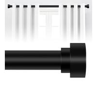 HEI! DEAR Bastoni per tende neri per finestre da 71 a 120 cm (0,7-1,2 m), asta regolabile per tende da 2,5 cm, aste per tende resistenti, aste per tende telescopiche per finestre, 45,7-114,3 cm, nero