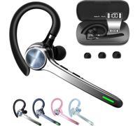 HEIBAS Bluetooth Headset, Wireless Bluetooth Earpiece with 500mAh Charging Case 72 Hours Talking Time Built-in Microphone for iOS Android Cell Phone, V5.1 Hand-Free Headphones for Trucker, Office