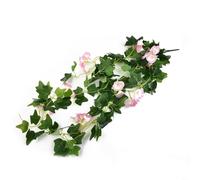 HEIBTENY 100 cm, fiori di vite artificiali da appendere, in seta, decorazione da giardino, per interni ed esterni, inverno, gelsomino mattutino, decorazione da parete per matrimoni, composizione