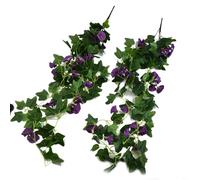 HEIBTENY 100 cm, fiori di vite artificiali da appendere, in seta, decorazione da giardino, per interni ed esterni, inverno, gelsomino mattutino, decorazione da parete per matrimoni, composizione