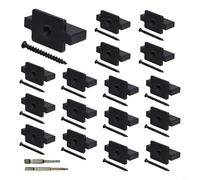 HEIBTENY 100 elementi di fissaggio per pavimenti in legno composito, sistema di nascondiglio con chiodi in acciaio inossidabile 316 e clip in ABS, distanziatori da 6 mm per legno e plastica esterna