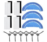 HEIBTENY 13 pezzi di ricambio accessori per aspirapolvere Cecotec per Conga Flash Connected Robot Aspirapolvere Set di 4 filtri + 6 spazzole laterali + 3 panni