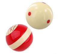 HEIBTENY 2 palline da biliardo standard da 57,2 mm, in resina, con puntini rossi, per il controllo dell'angolo di rotazione e una migliore precisione nelle sale giochi e nei bar