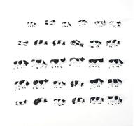 HEIBTENY 30Pcs HO Scala Mucche Modello 1:87 Dipinto Fattoria Animali Figure Per Modello Ferroviario Layout Scenario FAI DA TE Decorazione Plastica Miniatura Bestiame