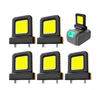 HEIBTENY 4 PZ 14 W LED Lanterna di Campeggio Luce di Lavoro Per 20V 21V Utensili Elettrici Batteria al Litio Presa Regolabile Mini Tasca Ispezione Luce Nero (6 pz)