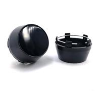 HEIBTENY 4 tappi per mozzo della ruota, 60 mm, coprimozzo, con motivo in fibra di carbonio, adesivi a griglia per veicoli, auto, coprimozzo (nero)