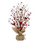 HEIBTENY Albero decorativo di San Valentino con rosso e rosa, 40 cm in schiuma di bacche centrotavola per feste romantiche matrimonio casa scrivania mensola ornamento