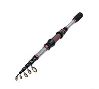 HEIBTENY Canna da pesca telescopica in carbonio con mulinello in metallo e punta da 2 mm, guide rinforzate ai raggi UV, impugnatura in schiuma, per viaggi in mare d'acqua dolce, colore rosso rosa, 24