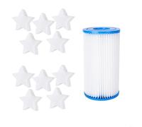 HEIBTENY Cartuccia filtro riutilizzabile tipo A/C con 10 spugne assorbenti per olio per piscine e spa fuori terra, kit di assorbimento della schiuma facile da installare per mantenere l'acqua (A)