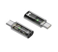 HEIBTENY Cavo adattatore da 3,5 mm femmina a tipo C maschio, convertitore audio di decodifica digitale con capacità 16 bit/48 kHz, uscita 40 mW (trasparente)