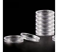 HEIBTENY Confezione da 10 capsule per monete in plastica trasparente, 40 mm, rotonde, per raccogliere medaglie, gettoni, vetrine protettive con chiusura a scatto sicura diametro interno (10 pezzi)