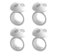 HEIBTENY Confezione da 4 tamponi in silicone per maniglie della porta, riduzione del rumore, tappi a fungo, protezioni da parete, facili da installare, senza trapano paraurti (bianco)