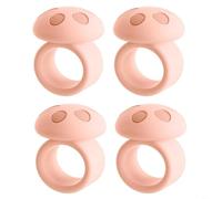 HEIBTENY Confezione da 4 tamponi in silicone per maniglie della porta, riduzione del rumore, tappi a fungo, protezione da parete, facili da installare, senza trapano (rosa)