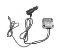 HEIBTENY Convertitore di alimentazione DC-DC da 12 V/24 V a 30 V 35 A con interruttore IP68 impermeabile in alluminio regolatore step-up per auto marine protezione da sovracorrente grigio (cavo CC da