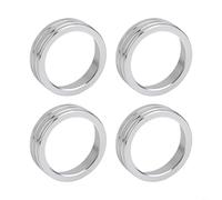 HEIBTENY Copri pomello in lega d'argento AC e audio, per Volvo XC60 S60 S80 V40 2011 - 2017, in alluminio, con impugnatura migliorata, kit di aggiornamento da 4 pezzi