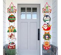 HEIBTENY Decorazione natalizia da appendere a forma di Babbo Natale e albero di Natale, decorazione natalizia rossa per porte, pareti e luoghi per feste, per un'atmosfera di casa vacanza (tre)