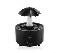 HEIBTENY Diffusore per aromaterapia, umidificatore rotante a ombrello, con effetto gocce di pioggia, luci LED a 7 colori e modalità di pioggia regolabili per un'atmosfera rilassante, rotazione