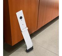 HEIBTENY Fermaporta con meccanismo a pedale, installazione senza foratura o possibilità di fissaggio a vite, struttura in gomma antiscivolo e acciaio inossidabile per porte a molla pesanti (bianco)