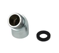 HEIBTENY G1/2 adattatore a gomito per doccia, finitura cromata, filettatura femmina a maschio, connettore angolare per soffioni doccia portatili, adatto per bracci doccia standard