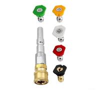 HEIBTENY Kit adattatore idropulitrice, adattatore rapido con 5 ugelli spray in acciaio inox per Nilfisk Neptune/KEW/Alto/WAP, include angoli 0°/15°/25°/40°/60°