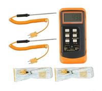 HEIBTENY Kit di test per legionella, termometro digitale a doppio canale K 6802 II con 4 sonde per HVAC, per BGA, misurazione della temperatura industriale
