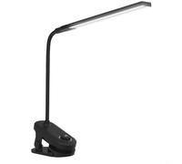 HEIBTENY Lampada da tavolo a LED a doppia testa con morsetto ricaricabile 4000 mAh batteria luminosità regolabile 3 modalità di luce a colori flessibile Clip USB Clip On Luce da lettura (B)