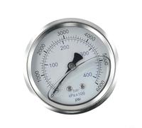 HEIBTENY Manometro per idropulitrice, filettatura per M14 X 1,5, manometro ad alta pressione 0-400 bar, 6000 psi, metallo, D2,5 pollici