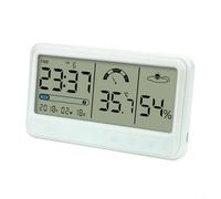 HEIBTENY Misuratore digitale di temperatura e umidità per interni con display LCD e funzione orologio, igrometro accurato termometro per il monitoraggio del clima ambiente