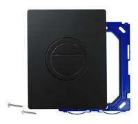HEIBTENY Moderna piastra per cassetta del bagno in ABS, pannello a doppia pressione, per serbatoio WC nascosto, finitura nera opaca, montaggio verticale o orizzontale, 19,7 x 15,6 cm (nero)