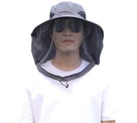 HEIBTENY per Cappello da Pesca UPF50+ con Rete Antizanzare per Cappello | Rete a maglia fine, blocca insetti, viso protetto, tessuto morbido, ideale per esterni